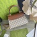 Gucci Horsebit 1955 Mini Handbag in GG Canvas with Brown Leather