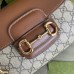 Gucci Horsebit 1955 Mini Handbag in GG Canvas with Brown Leather