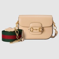 Gucci Horsebit 1955 Mini Bag In Beige Calfskin