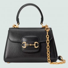 Gucci Horsebit 1955 Mini Handbag in Black Leather