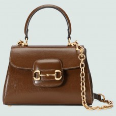 Gucci Horsebit 1955 Mini Handbag in Brown Leather