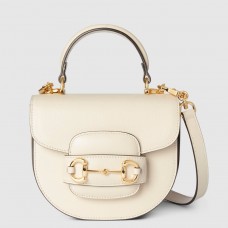 Gucci Horsebit 1955 Mini Top Handle Bag in White Calfskin