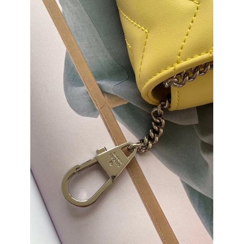 Gucci Pastel Yellow GG Marmont Matelasse Super Mini Bag