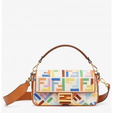 Fendi Baguette Medium Bag In Multicolour Canvas