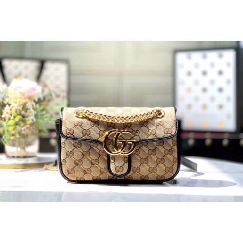 Gucci 446744 GG Marmont Shoulder bags Beige/ebony Original GG canvas ...