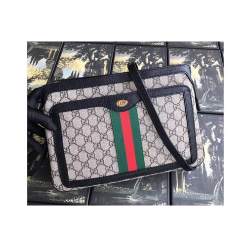 Gucci 523354 GG Supreme Medium Shoulder Bags Black - iReplicaBags ...