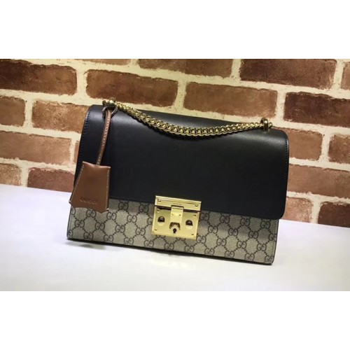 gucci padlock medium shoulder bag black