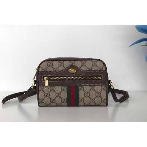 Gucci 517350 GG canvas ophidia supreme small shoulder bag brown ...