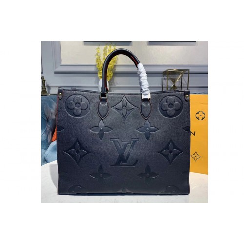 Louis Vuitton M44570 LV Onthego tote bags Navy Blue Taurillon leather ...