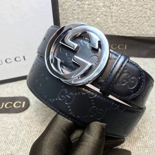 Gucci Signature belt with G buckle Grey 411924