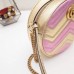 Gucci Pink Gold GG Marmont Mini Round Shoulder Bag