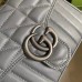 Gucci GG Marmont Mini Top Handle Bag In Grey Matelasse Leather