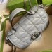 Gucci GG Marmont Mini Top Handle Bag In Grey Matelasse Leather