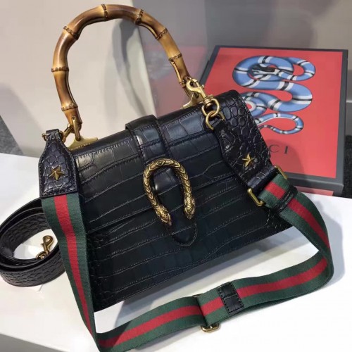 Gucci Dionysus leather top handle bag 448075 Black