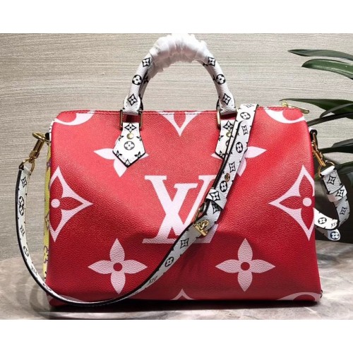 Louis Vuitton Monogram Canvas Speedy 30 Bandouliere Bag M44573 Red