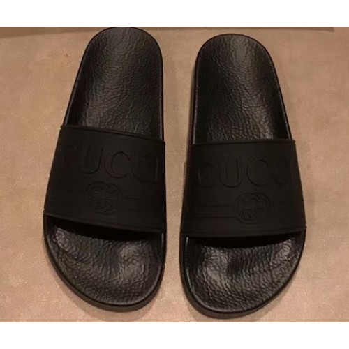 Gucci Logo Rubber Slide Sandals 2019