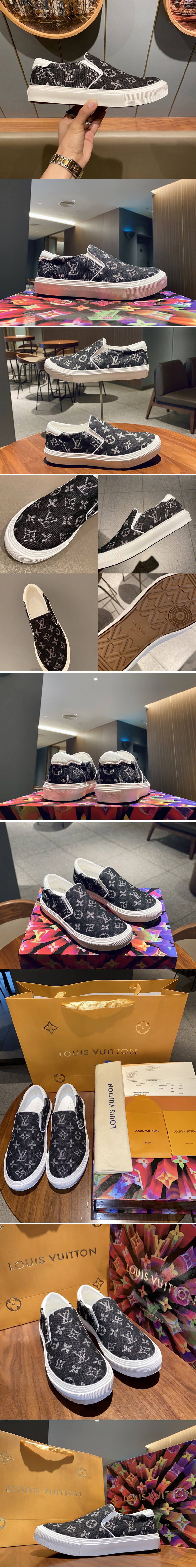 Replica Louis Vuitton 1A5AV5 LV Trocadéro richelieu sneaker in Black Monogram Denim