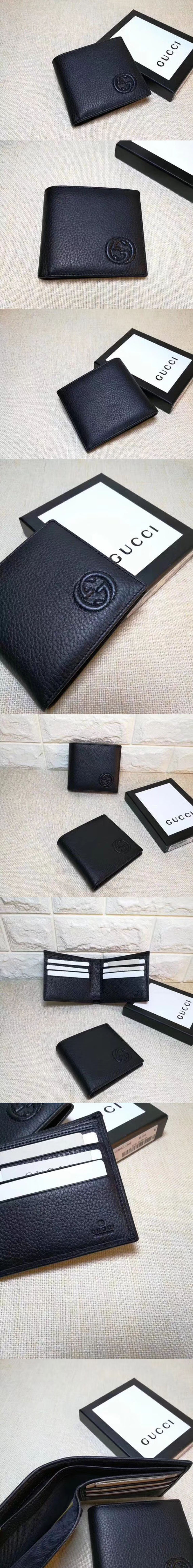 Replica Gucci 322114 Calfskin Leather Bi-fold Wallet Black