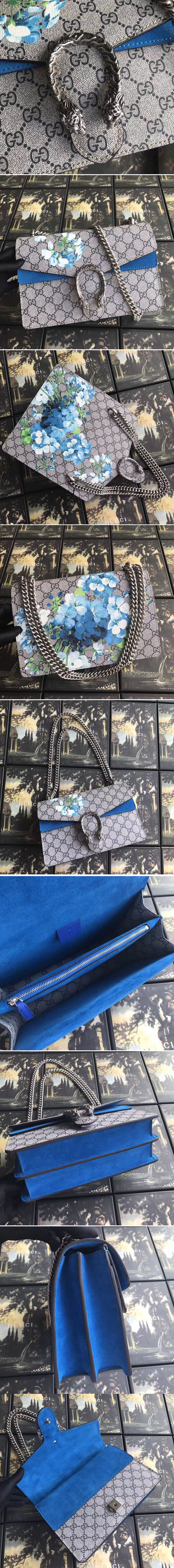 Replica Gucci 400249 Dionysus GG Blooms Shoulder Bag Blue