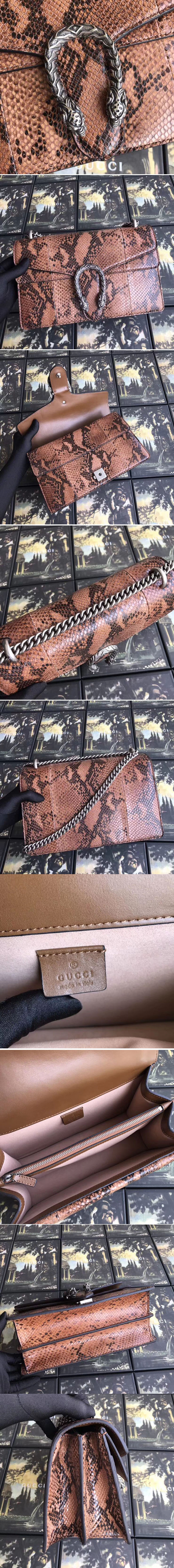 Replica Gucci 400249 Dionysus Python Shoulder Bag Brown