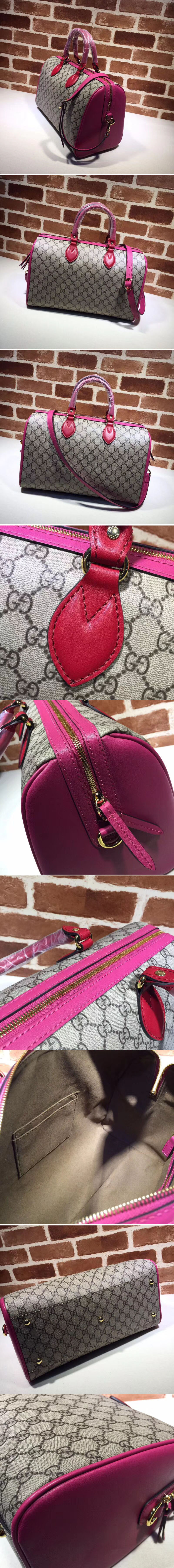 Replica Gucci 409527 GG Supreme Boston Bag Rosy