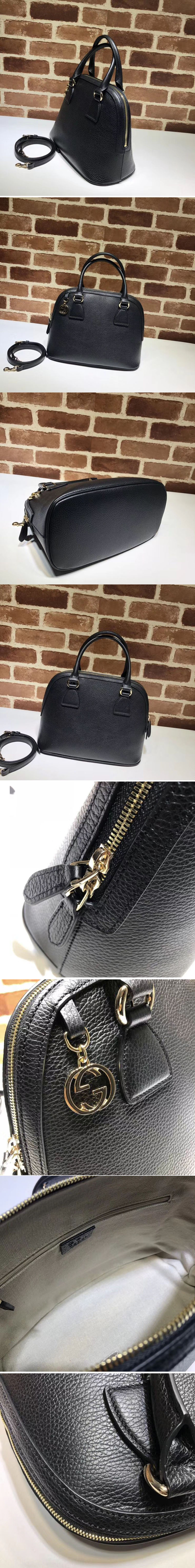 Replica Gucci 449662 GG Calf leather top quality tote bags Black