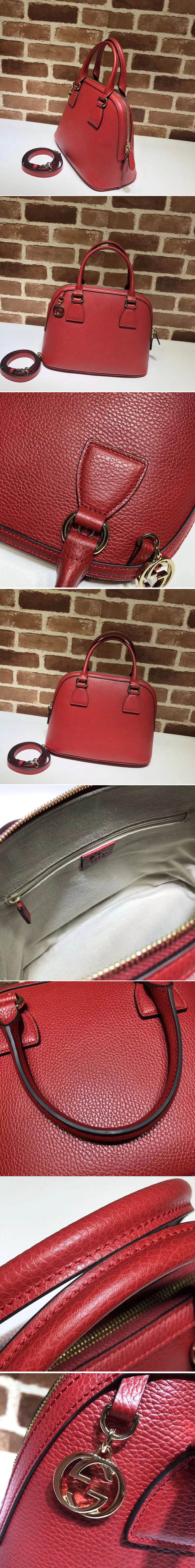 Replica Gucci 449662 GG Calf leather top quality tote bags Red