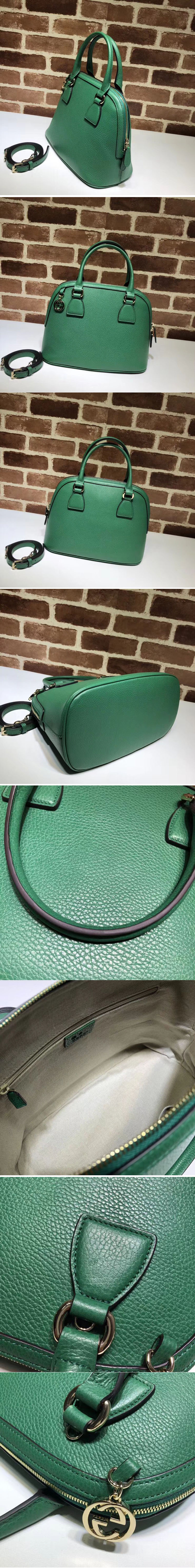 Replica Gucci 449662 GG Calf leather top quality tote bags Green