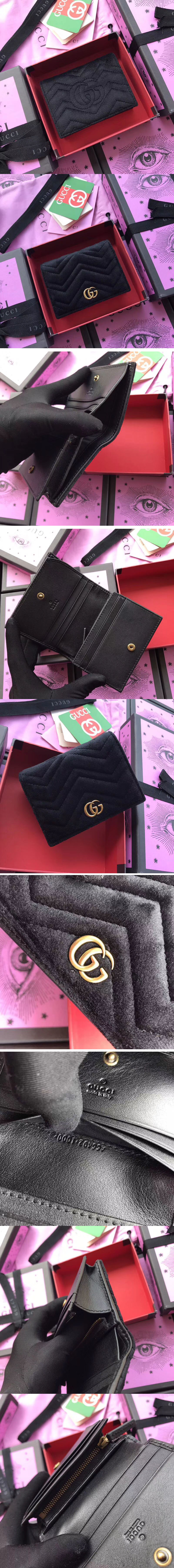 Replica Gucci GG Marmont Card Case 466492 Black