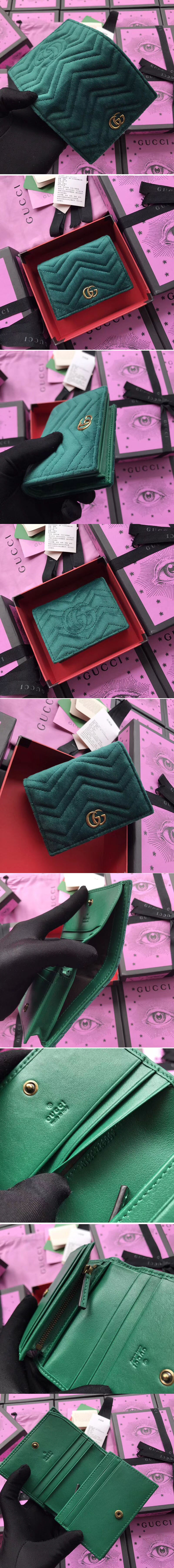 Replica Gucci GG Marmont Card Case 466492 Green