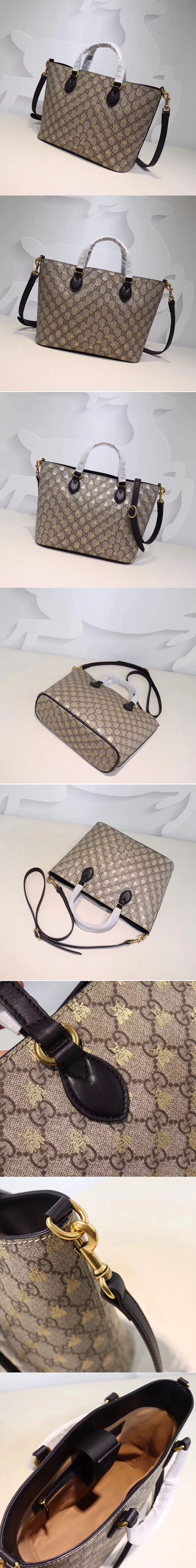 Replica Gucci 473887 GG Supreme Bee tote Bags