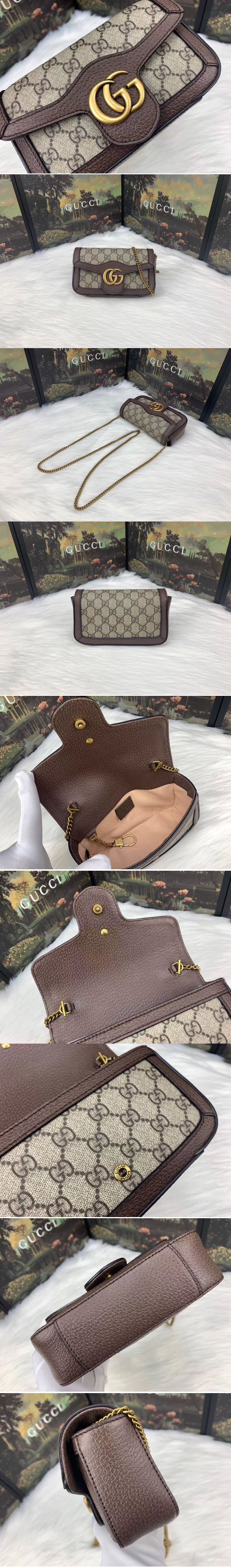 Replica Gucci 476433 GG Canvas Super Mini Bags Brown