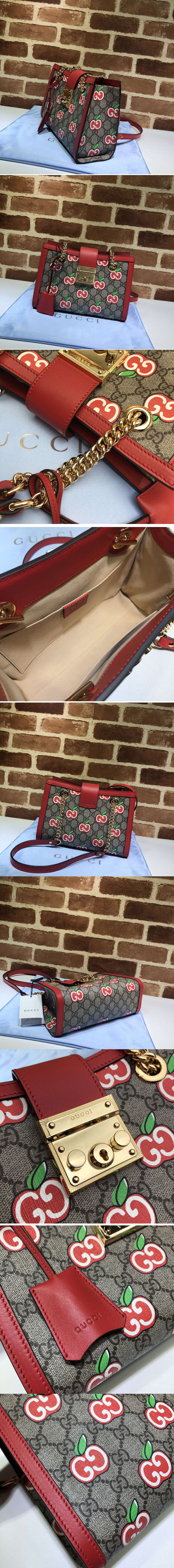 Replica Gucci 498156 Padlock small GG bees shoulder bag