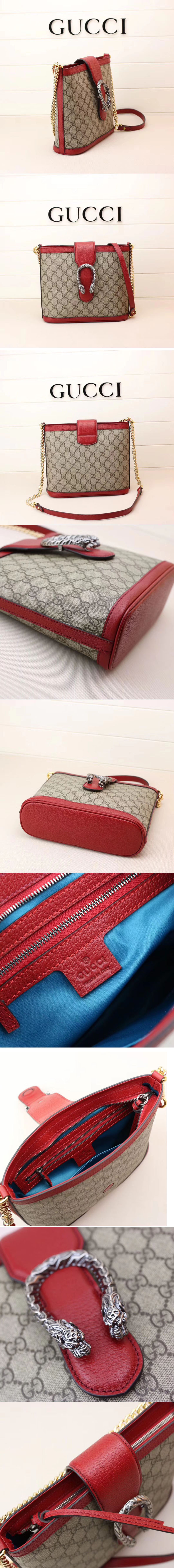 Replica Gucci 499622 Dionysus medium GG bucket bags Red