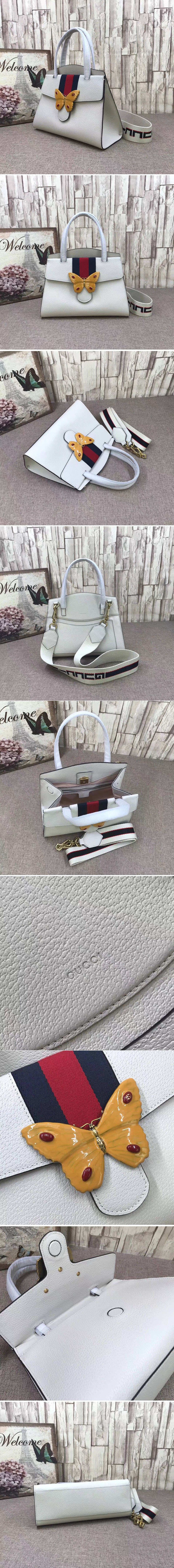 Replica Gucci 505344 GucciTotem Medium Top Handle Bag White