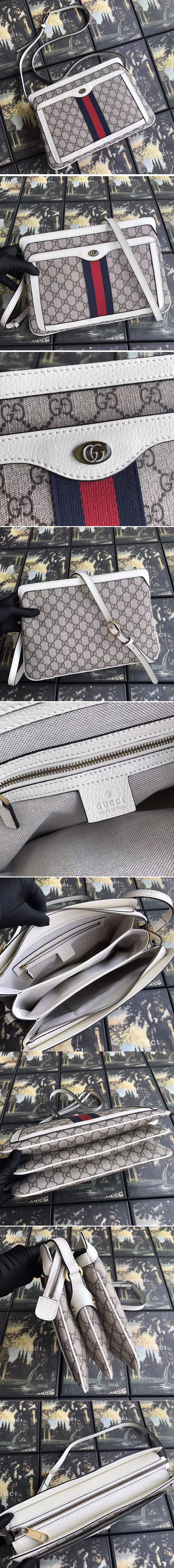 Replica Gucci 523354 GG Supreme Medium Shoulder Bags White