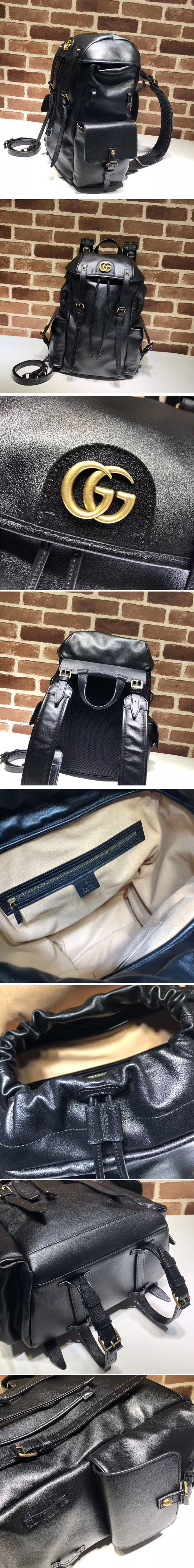 Replica Gucci 526908 RE(BELLE) leather backpack Black