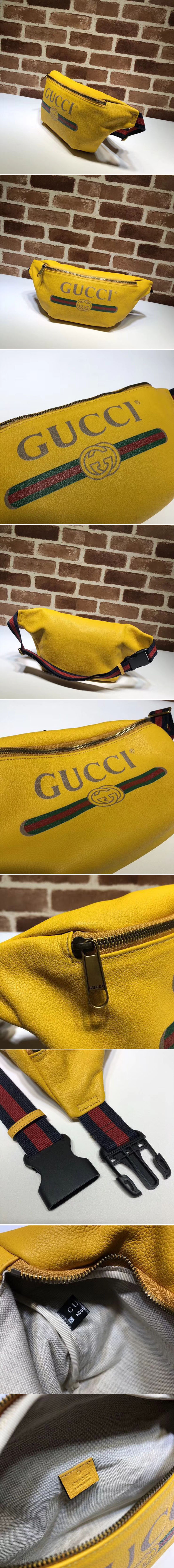 Replica Gucci 527792 Print small belt bags Yellow