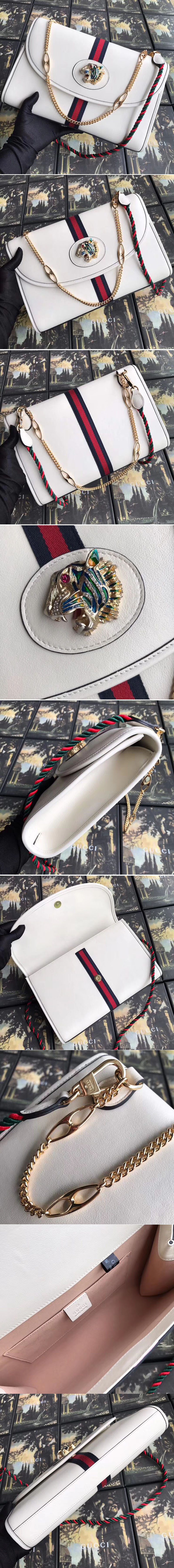 Replica Gucci 564697 Rajah medium shoulder bags White Leather