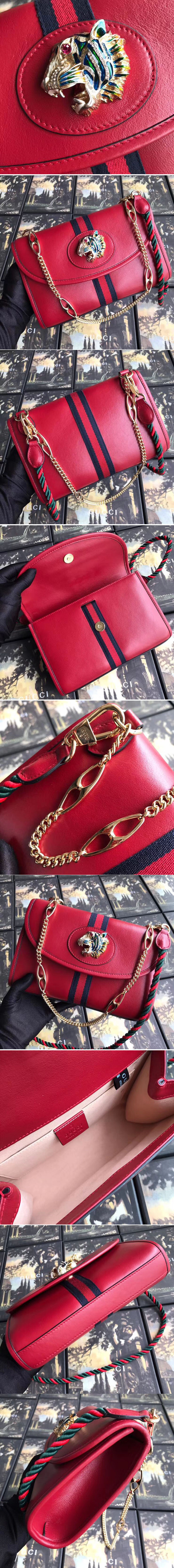 Replica Gucci 570145 Rajah Small shoulder bags Red Leather