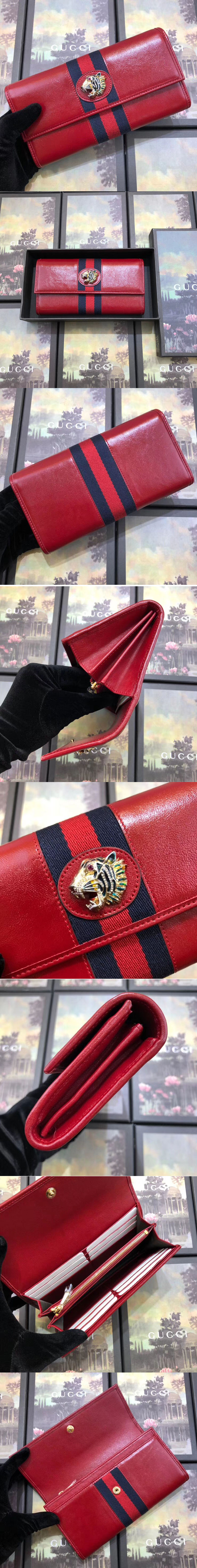 Replica Gucci 573789 Rajah continental wallet Red Leather