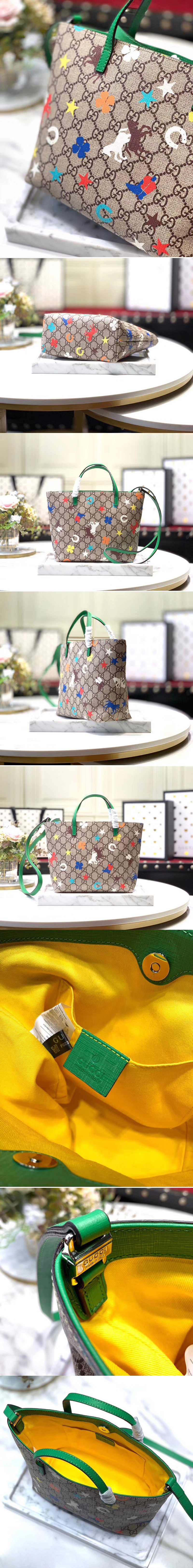 Replica Gucci 410812 Children's GG ranch tote Bags Beige/ebony GG Supreme canvas with ranch print