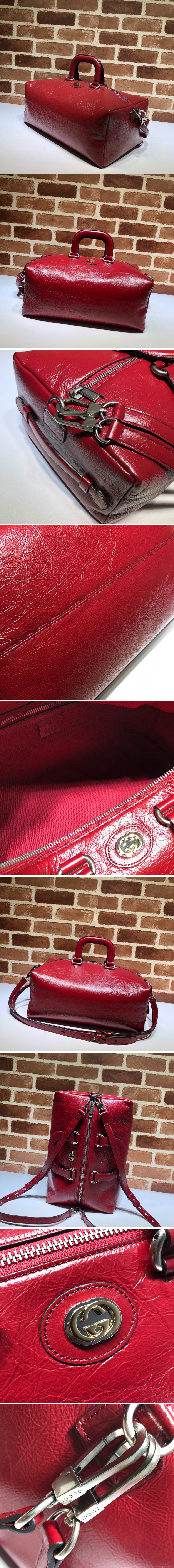 Replica Gucci 587866 Soft leather backpack in Red soft leather