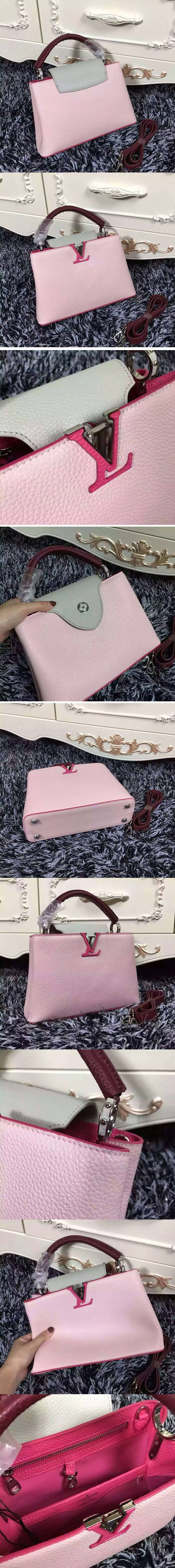 Replica Louis Vuitton M94517 Cobalt Capucines BB Bags Pink