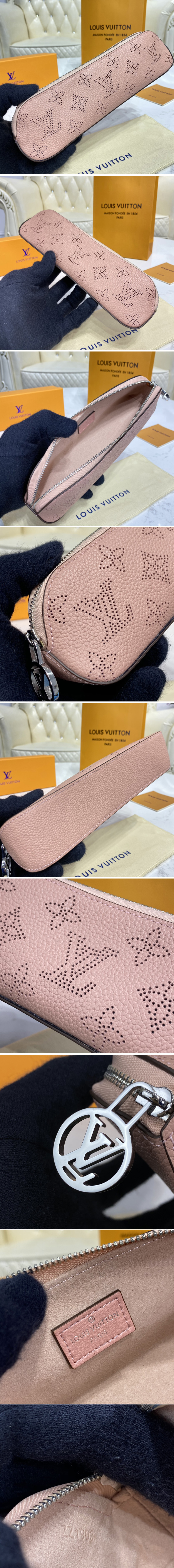 Replica Louis Vuitton GI0397 LV Elisabeth pencil pouch in Pink Mahina leather