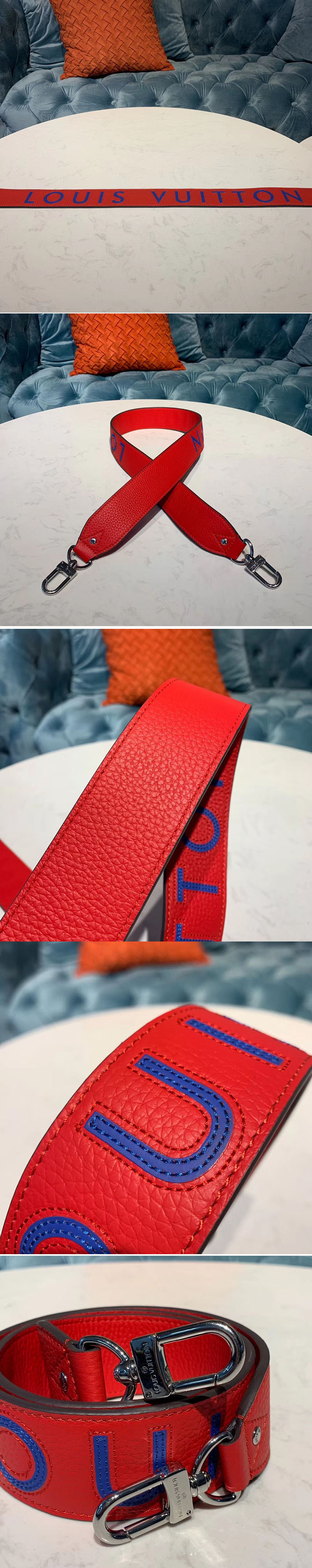 Replica Louis Vuitton J02434 LV Bandouliere Strap Red Taurillon leather