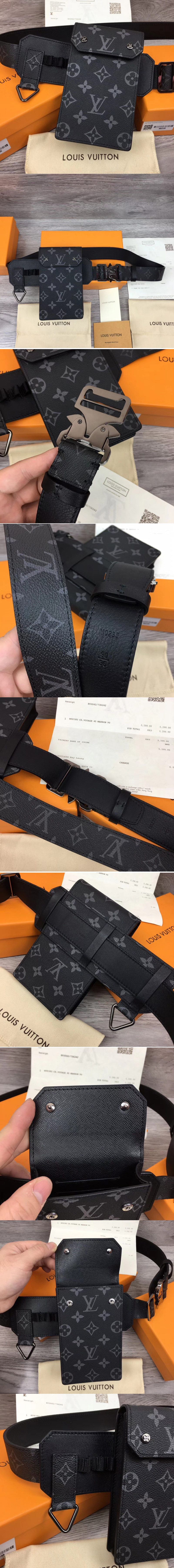 Replica Louis Vuitton M0235V LV Utility 35mm belts Monogram Eclipse canvas