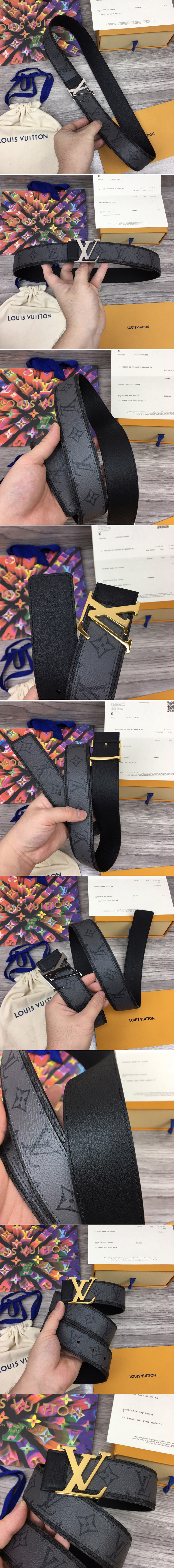 Replica Louis Vuitton M0286V LV Initiales 40mm Reversible belt in Monogram Eclipse Canvas