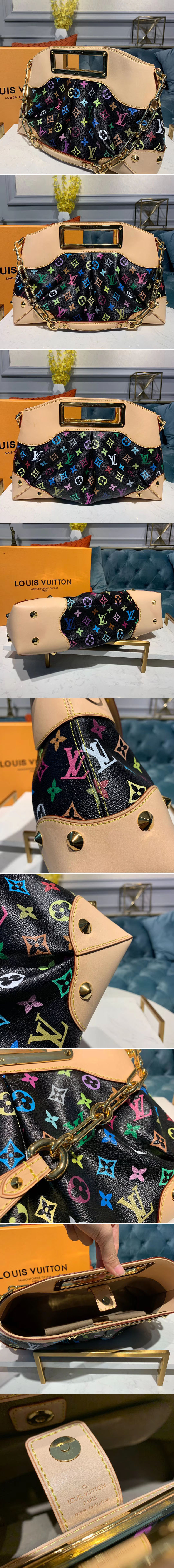 Replica Louis Vuitton M40255 LV Monogram Multicolor Judy MM Bags Black Multicolor