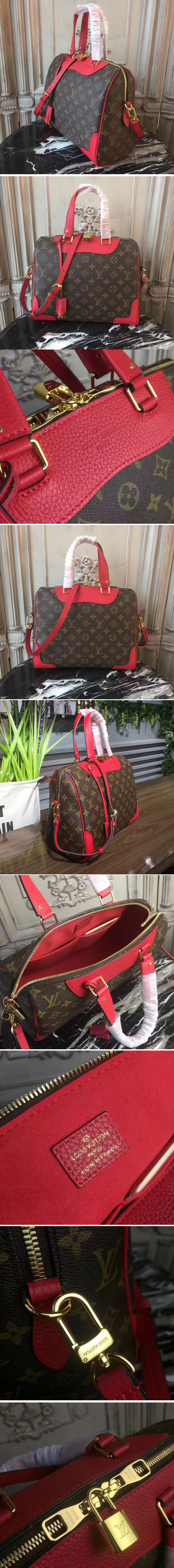 Replica Louis Vuitton M50058 Monogram Canvas Retiro Bags Red